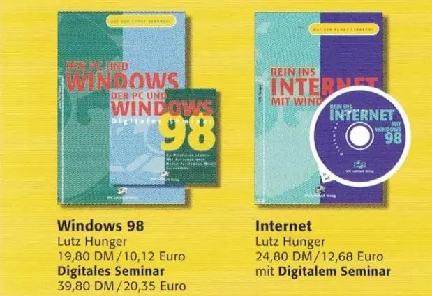 Verlagsprogramm 1998: Der PC und Windows 98, Rein ins Internet mit Digitalem Seminar